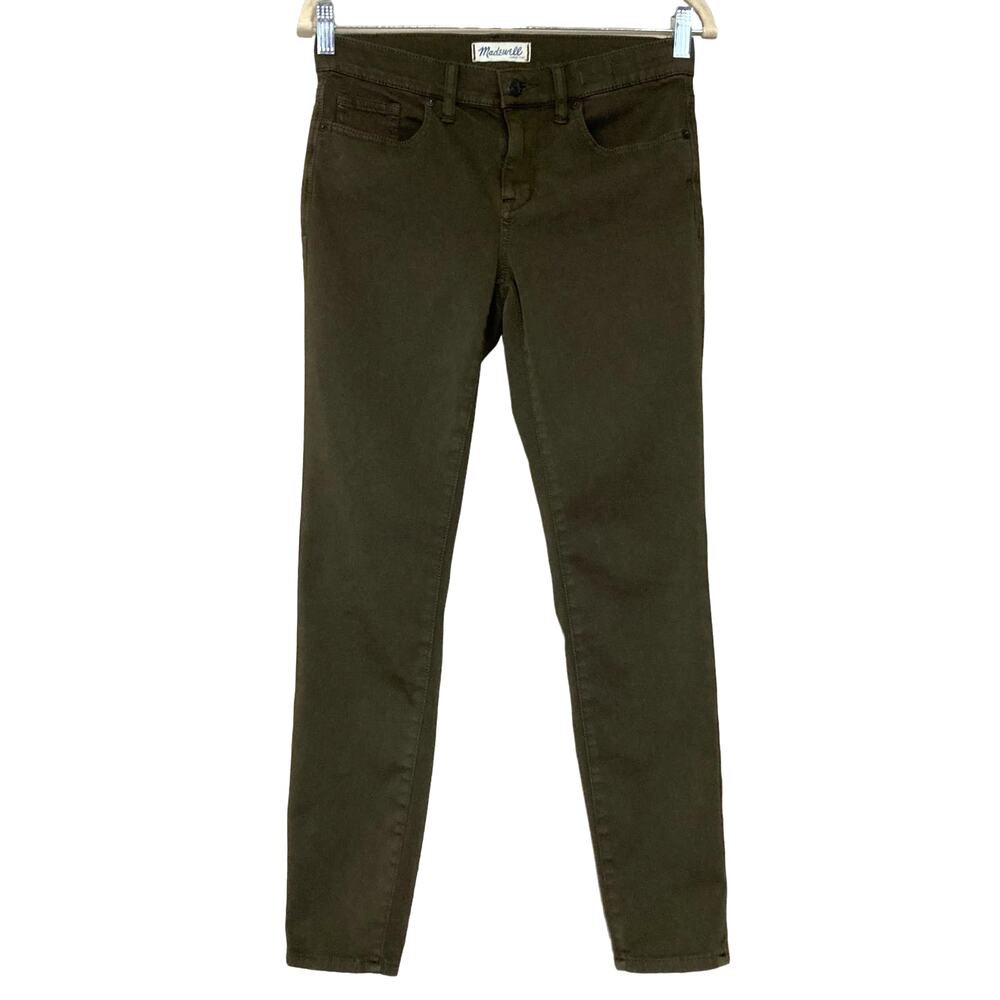 Madewell Skinny Skinny Ankle Olive Green Women's Denim Jeans Low Rise Size 28